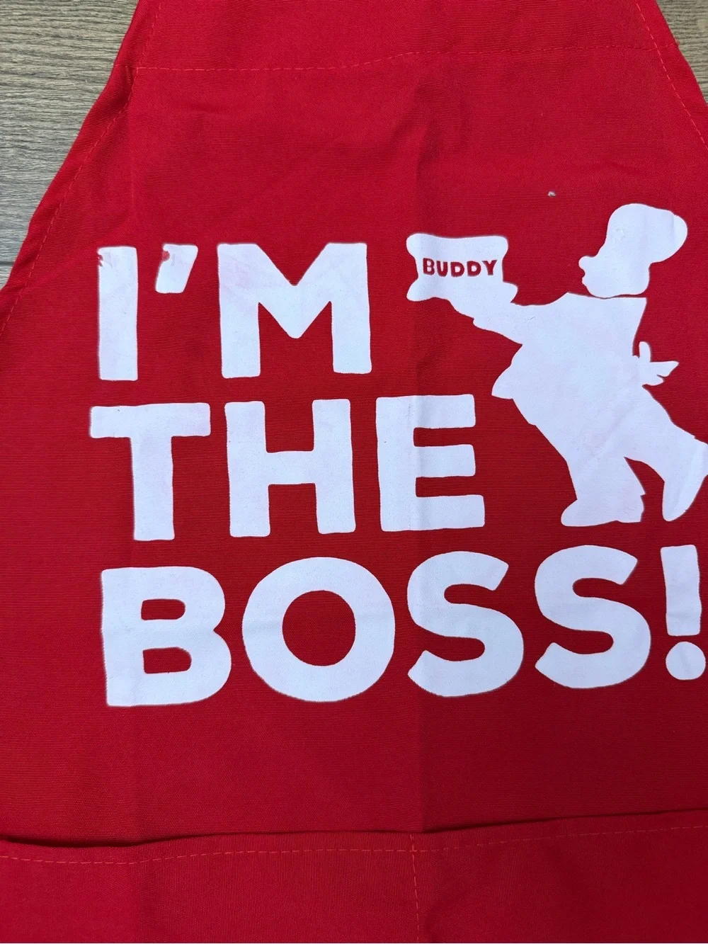 Red 'I'm The Boss!' Cotton Apron